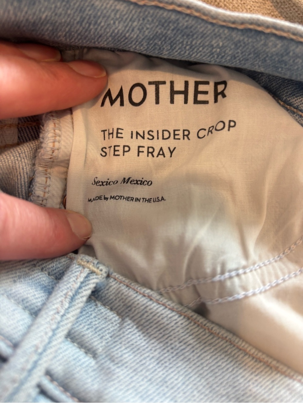 MOTHER Light Blue High-Rise Cropped Jeans with Frayed Hem - Picture 5 of 6